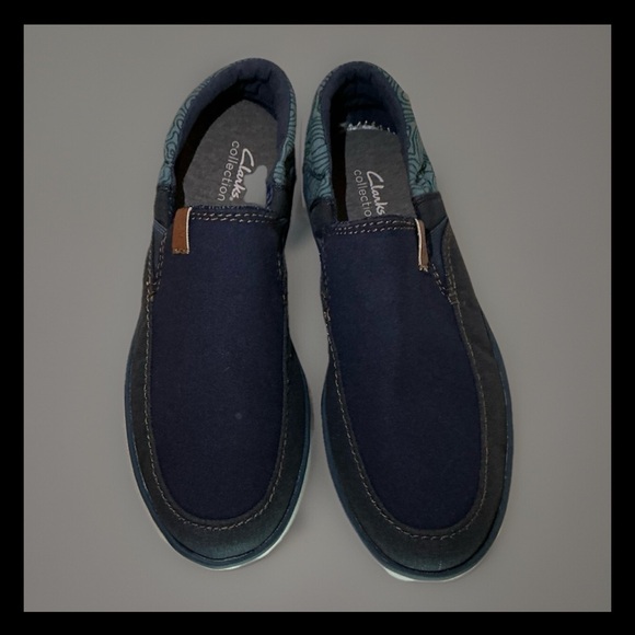 Clarks Men\'s Cantal Easy Navy Combi Vacation laid back summer loafers Sz11 main image 13
